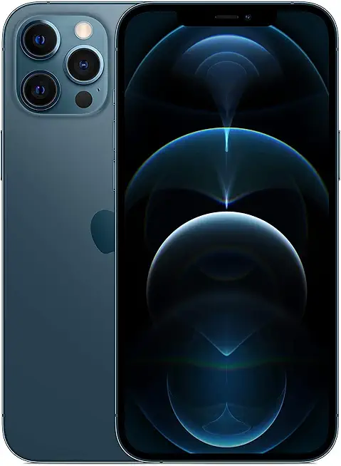 Apple iPhone 12 Pro Max 5G, US Version, 256GB, Pacific Blue - Unlocked (Renewed)